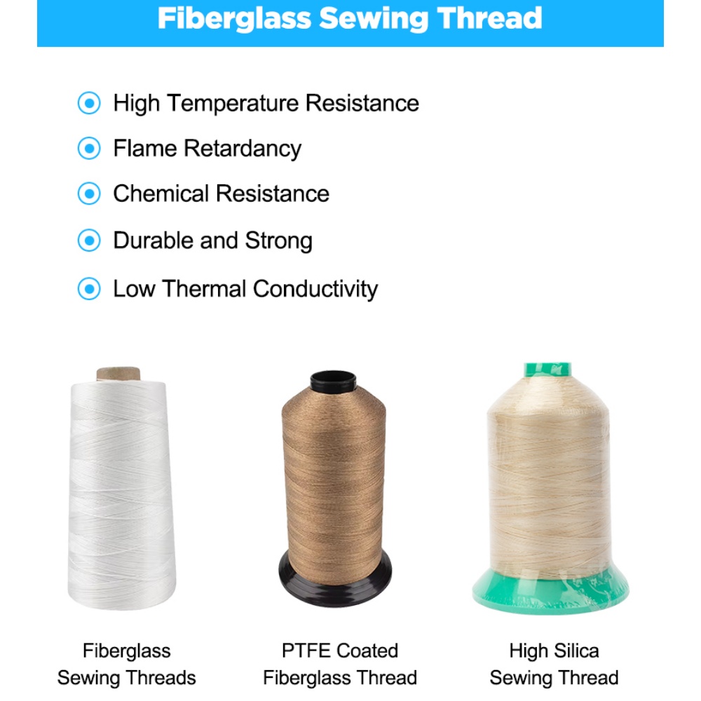 high strength PTFE fiberglass sewing thread