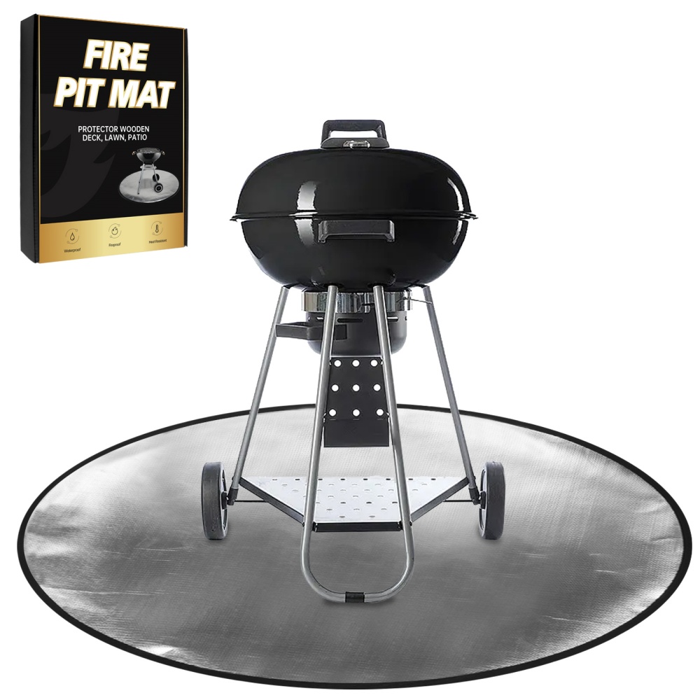 Fireproof fire pit mat portable outdoor round 2 layers/3 layers/5 layers aluminum foil coating fire pit mat