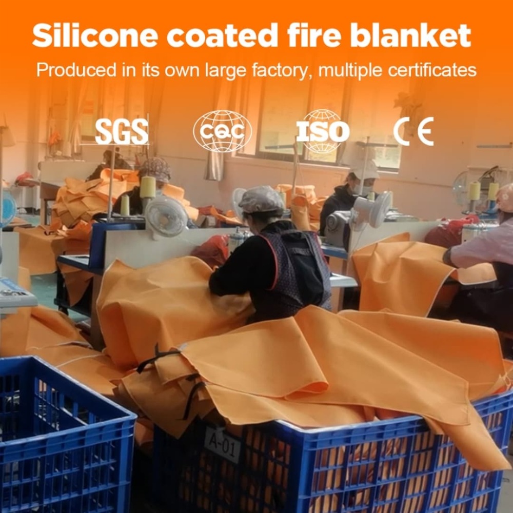 Silicone coated fire blanket EN1869 2019 certificate safety protection Flame Retardant